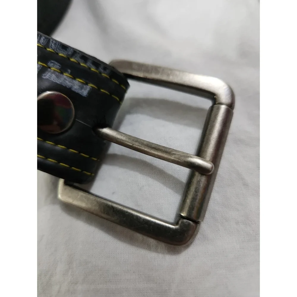 Alchemy Goods Haul Upcycled Inner Tube Belt Black Yellow Stitching Size 32 Mens
